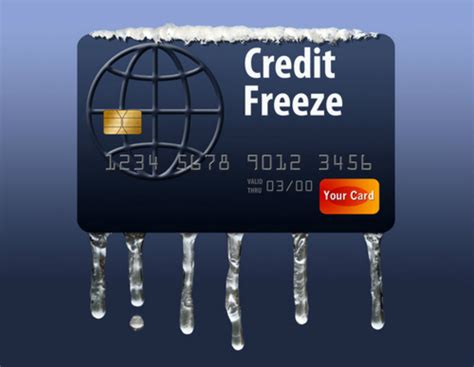 Credit Card with ice on it for credit freeze.