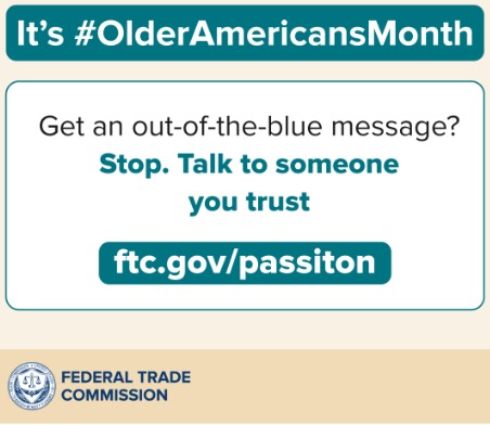 older Americans Month Scam warning