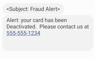 Text fraud alert picture