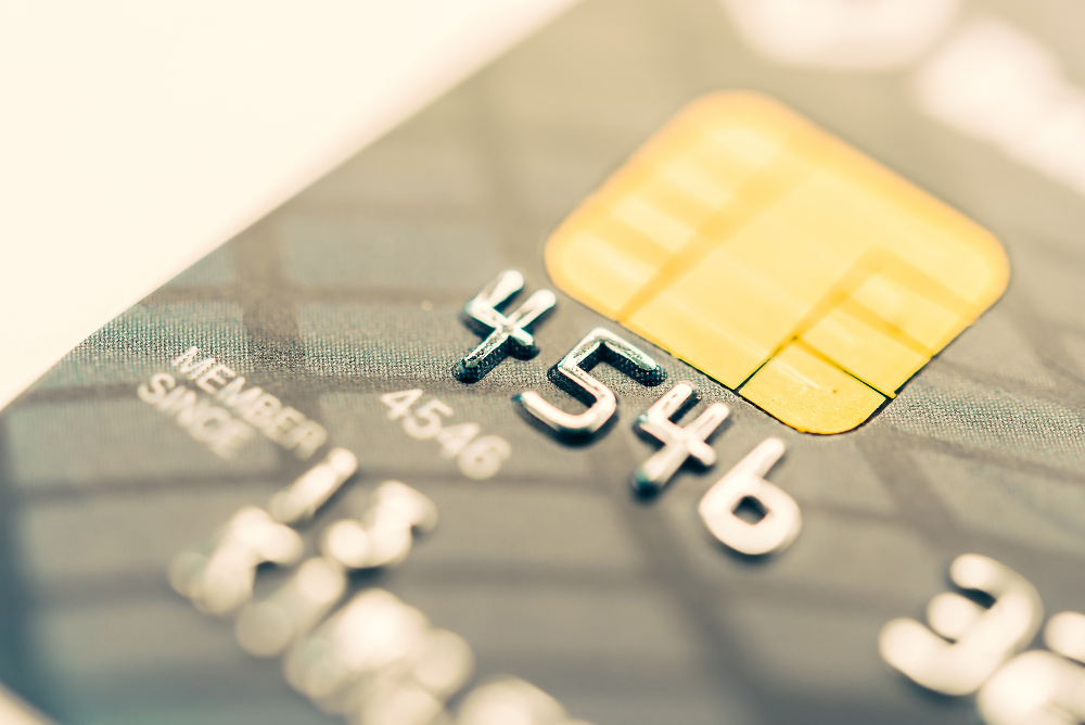 Debit card with a security chip